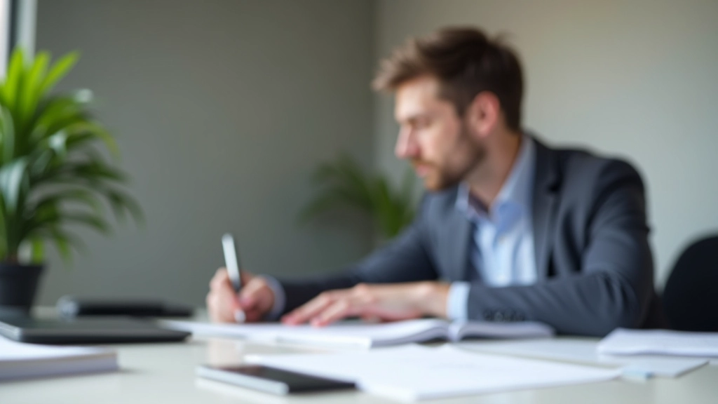 Non-profit accountant reviewing donation records at organized desk with financial documentation and calculator