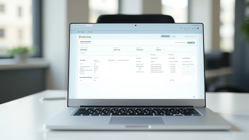 Charity donation tracking system on computer screen showing donor database and contribution records