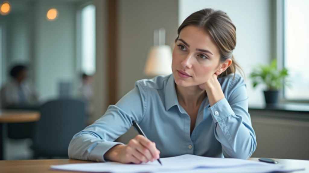 Non-profit team member reviewing grant documentation and financial records at computer workstation